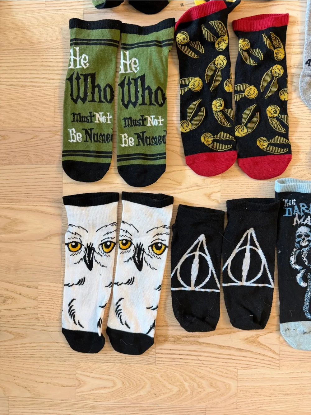 Harry Potter House & Themed Men's Crew Socks Bundle- 15 Pairs of Socks